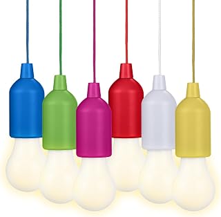 Valiant Fun Hanging LED Rope Lights - 6-Pack - Battery Powered, Warm White