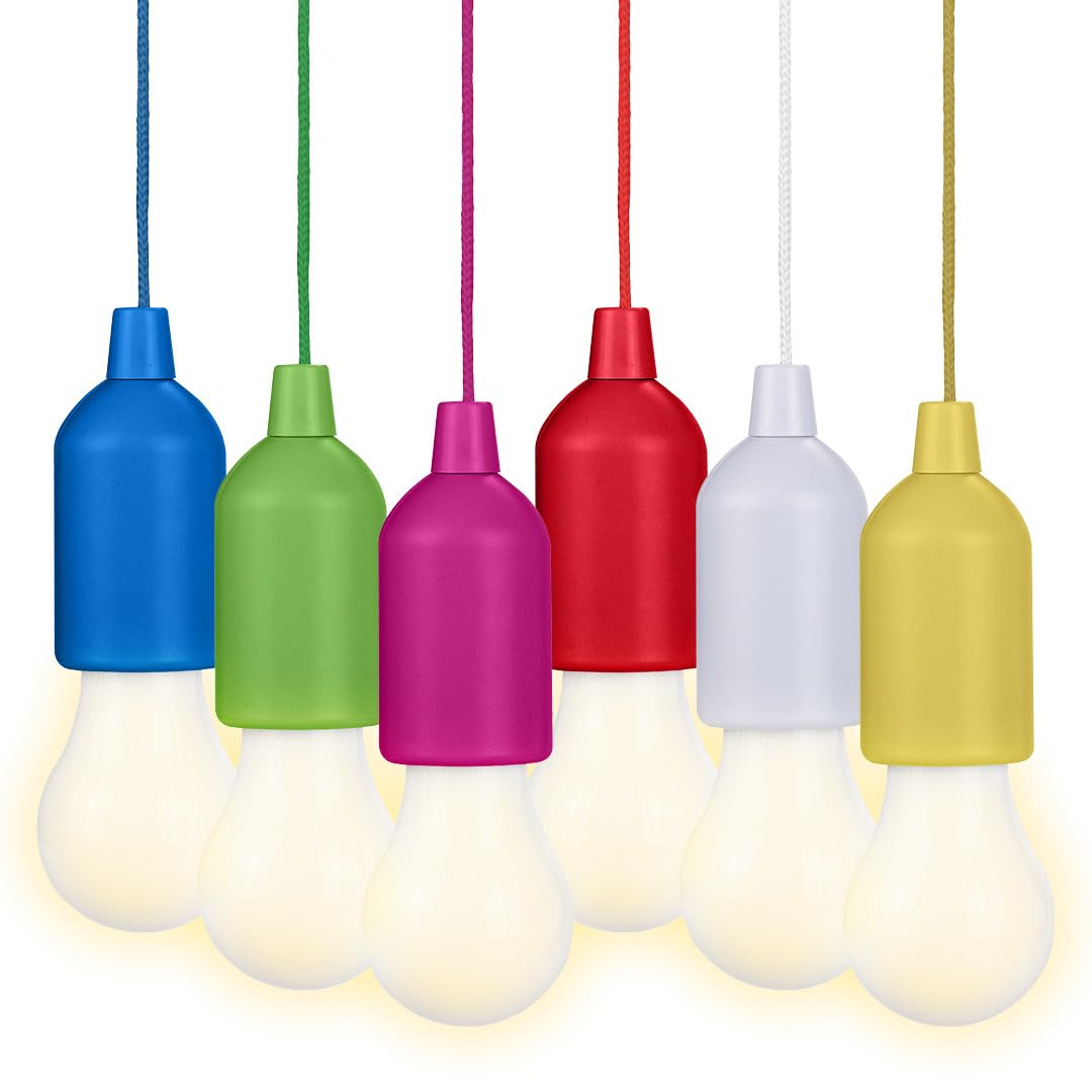 Valiant Fun Hanging LED Rope Lights - 6-Pack - Battery Powered, Warm White