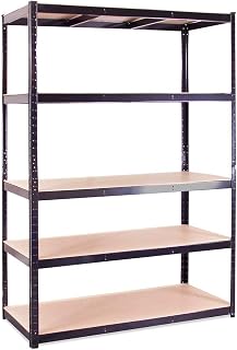 Garage Shelving Units: 180 x 120 x 60-3 Bay - Black - 5 Tier