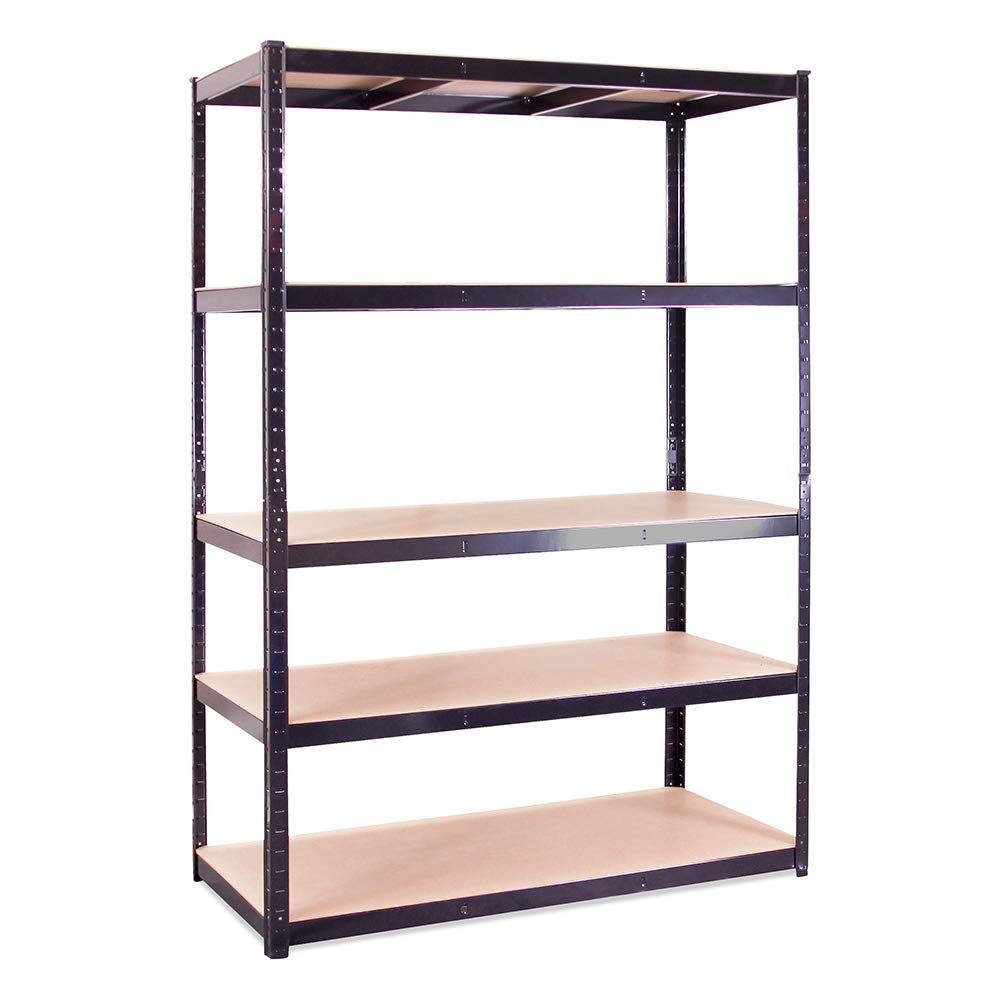 Garage Shelving Units: 180 x 120 x 60-3 Bay - Black - 5 Tier