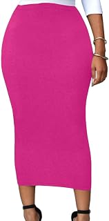 Lrady Women's High Waist Bodycon Maxi Pencil Skirt