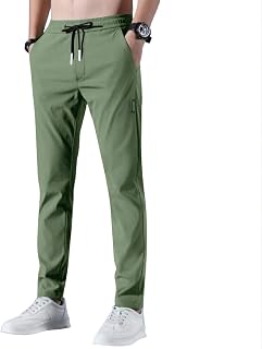 Hiking Pants Men Lightweight Jogging Pants Athletic Jogging Pants Running Pants Quick Dry Pants with Pockets, 04 - Green, XL