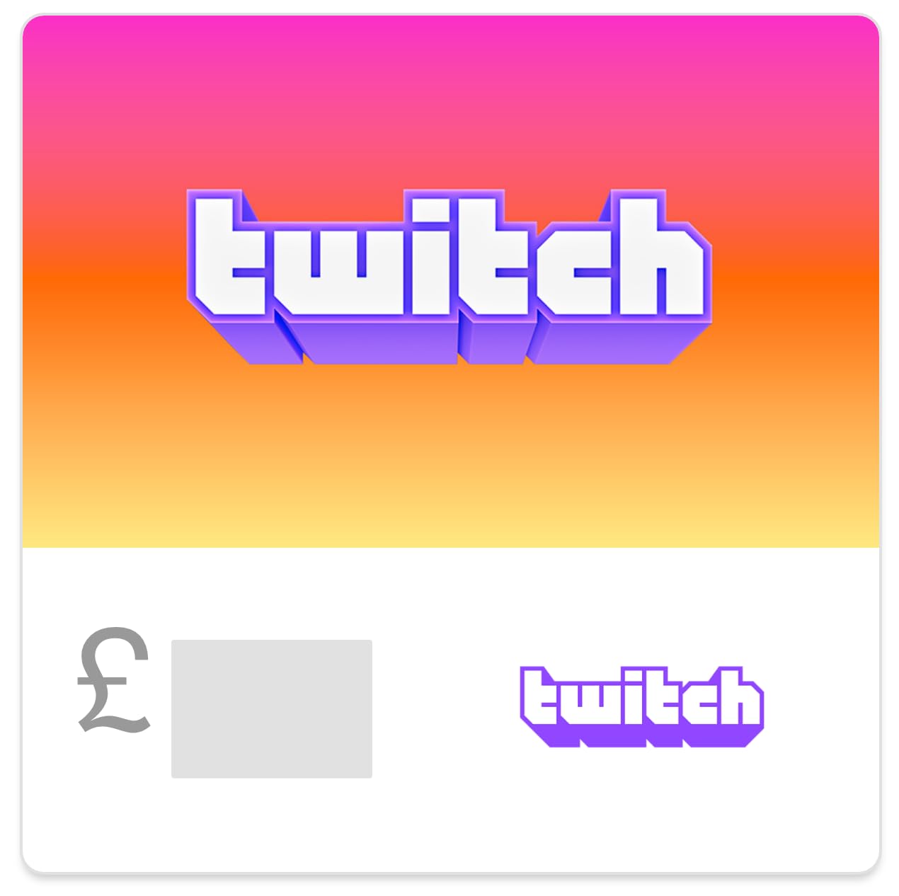 Twitch eGift Card | UK Redemption Only - Gift Card via Email