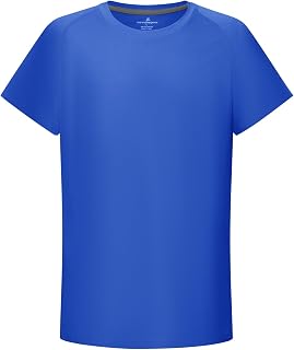 DEVOROPA Youth Boys Rash Guard Swim Shirt Short Sleeve UPF 50+ Sun Shirts Lightweight Quick Dry Kids Surf Swimsuit