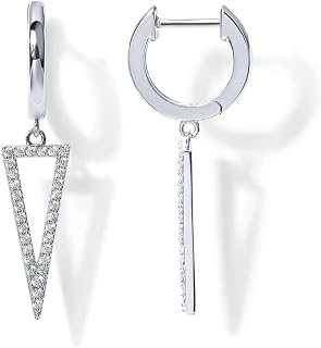 PAVOI 925 Sterling Silver Huggie Earrings, White Gold, Size 13 Millimeters