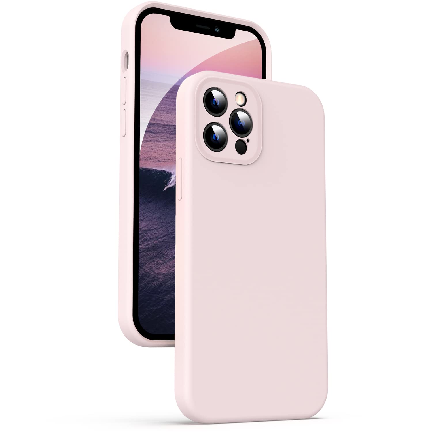 Supdeal Liquid Silicone Case for iPhone 12 Pro, 6.1", Pink