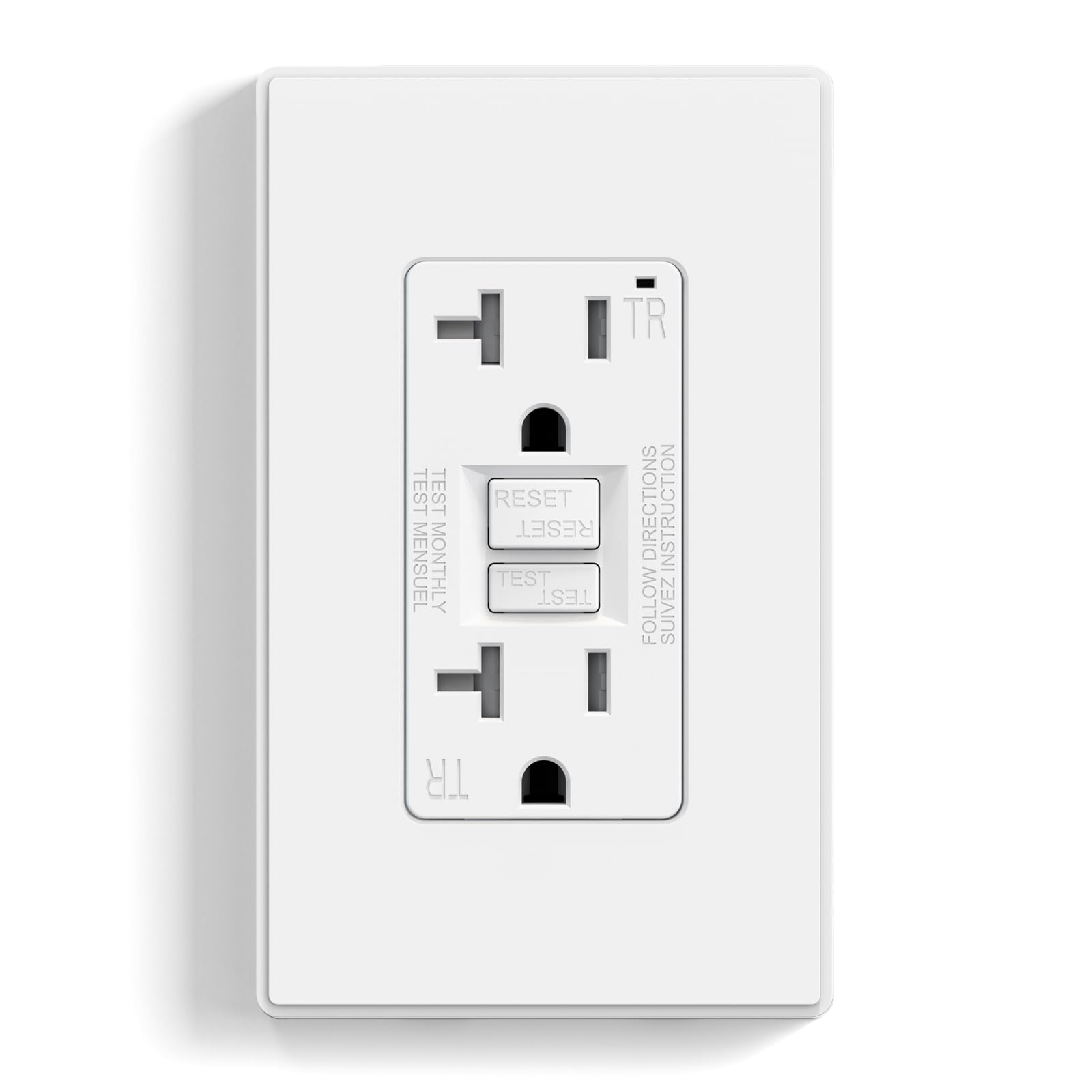 ELEGRP GFCI Outlet 20 Amp, Self-Test GFI Electrical Outlet with Thinner Design, 