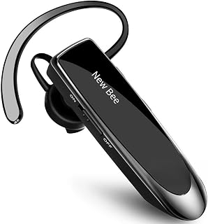 New Bee Bluetooth Earpiece V5.0 Wireless Handsfree Headset with Microphone 24 Hrs Driving Headset 60 Days Standby Time for iPhone Android Samsung Laptop Trucker Driver