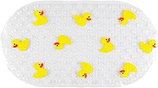 AQUALONA® Premium Child Friendly Ducks Bath Mat - PVC - Comfort Purpose - Shower and Bath. BPA, Latex and Phthalate Free (Ducks)