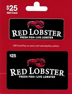 Red Lobster Physical Gift Card | $25