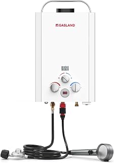 GASLAND BE158 Tankless Water Heater Propane | CSA Certified | 1.58 GPM, 41,000 BTU | Instant Hot Water Heater Outdoor Use Propane Shower for Camping, Off-Grid Living, White