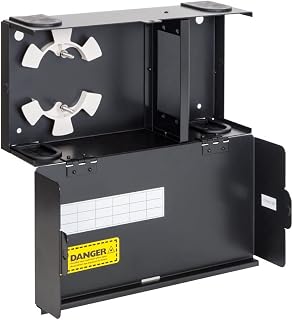ICC Fiber Optic Wall Mount Enclosure, LGX Compatible, 2 Slots, Black | Supports 48 LC connections, 18-gauge cold-rolled steel, cable spools, rubber grommets, lockable drop-down door, TIA-568-C.3