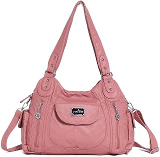 Angel Kiss womens Washed Leather Handbags Blue Size: L
