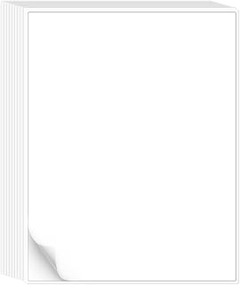 L LIKED 30 Sheets Full Page Printable Sticker Label Papers, 8.5 x 11 in | for Inkjet & Laser Printer - Matte White