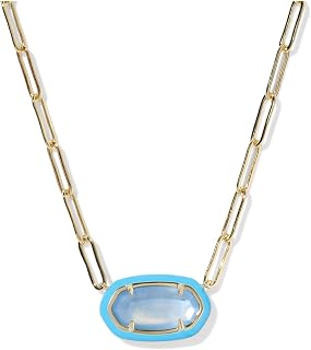 Kendra Scott Elisa Enamel Frame Paperclip Necklace, Fashion Jewelry for Women