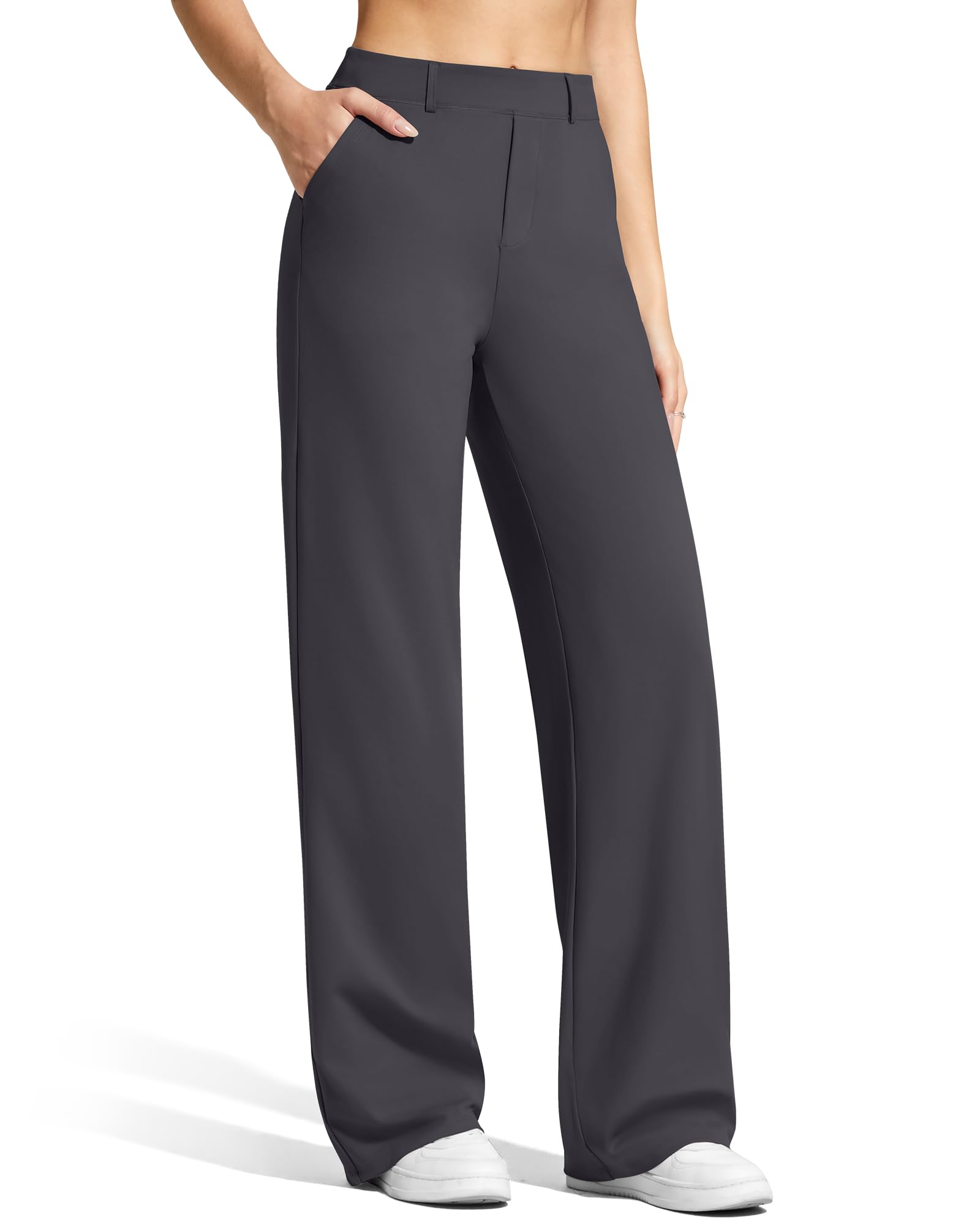 G4Free EverGoing Women's Wide Leg Trousers with Pockets and Loops