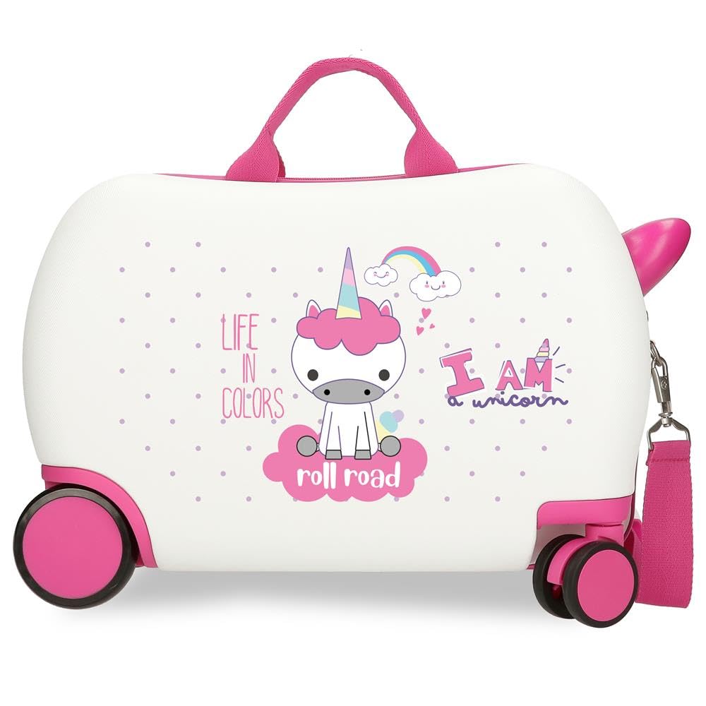 ROLL ROAD I Am Unicorn Kids Suitcase White, 2 Wheels