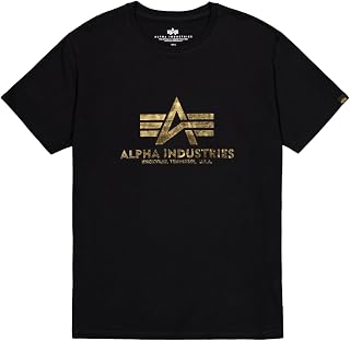 ALPHA INDUSTRIES Men's Basic T-Shirt with Neon Print T-Shirt (Pack of 1)