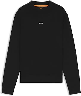 BOSS Cotton Terry Sweatshirt with Logo Print
