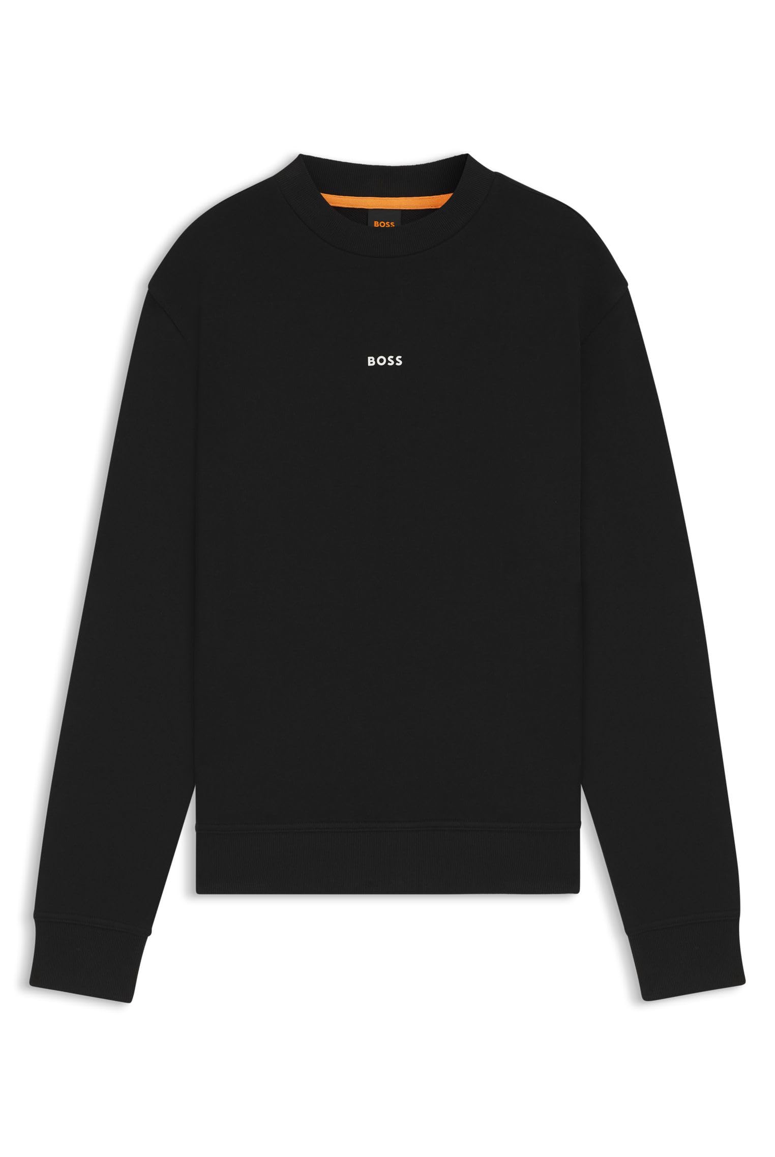 BOSS Cotton Terry Sweatshirt with Logo Print