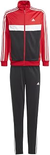 adidas Unisex Kids Essentials 3-Stripes Tiberio Track Suit, Better Scarlet/White/Black/White, 13-14 Years