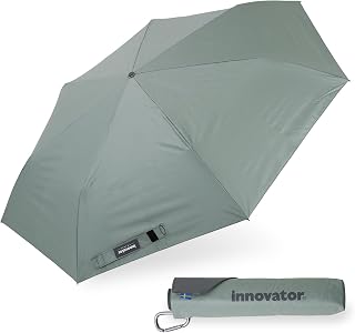 小川(Ogawa) 軽量ワイド折りたたみ傘 手開き 60cm innovator 晴雨兼用 UVカット率&遮光率99%以上 遮熱加工 はっ水 ペールグリーン 7本骨 カーボン骨 収納ケース付 紫外線対策 日傘男子 ギフト 18763