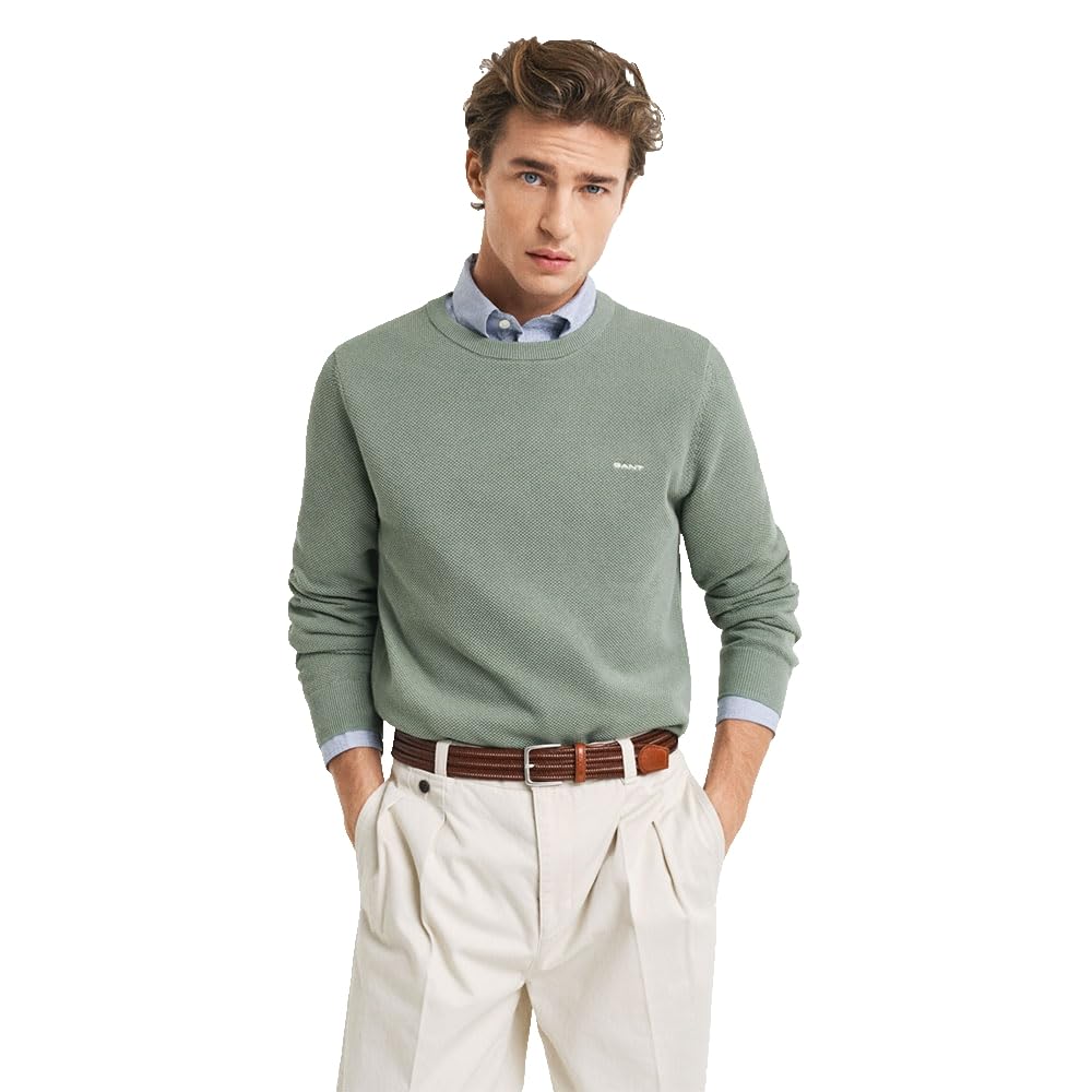 GANT Men's Cotton Pique A C Sweater (Pack of 1)