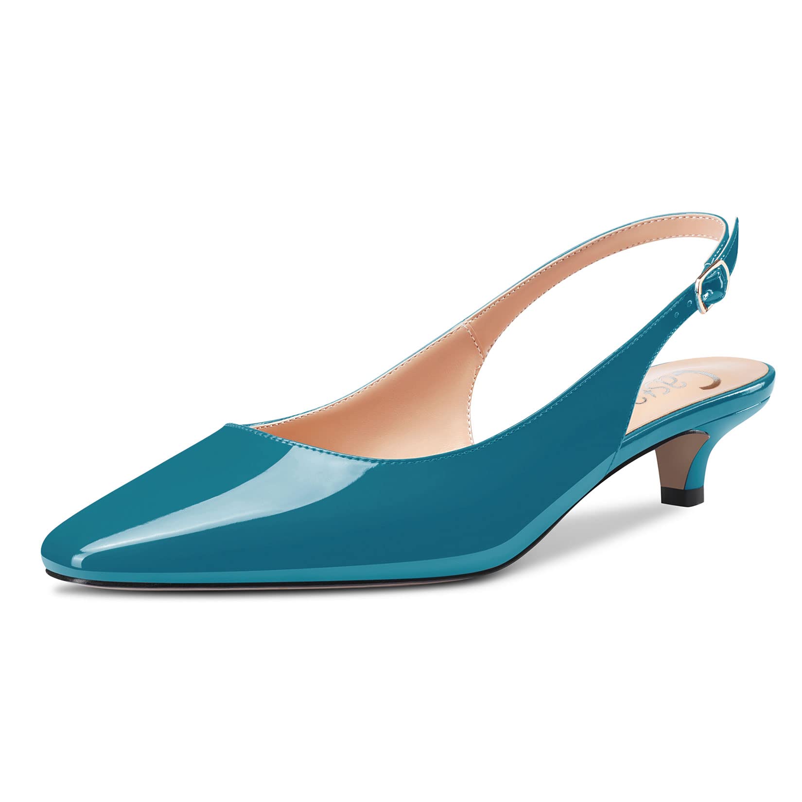 Castamere Women's Low Stiletto Kittens Heel Closed Heel Square Toe Slingback Pum