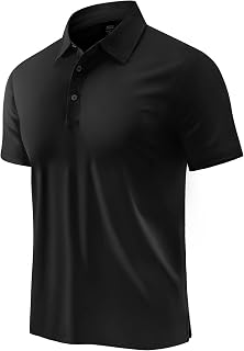 MIER Mens Dry Fit Performance Golf Tennis Active Collar Short Sleeve Polo Shirt Sun Protection UPF 50+