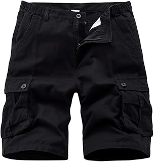 iCKER Men's Cargo Shorts Camouflage Leisure Men's Shorts Loose Fit Cotton Bermuda Camo Shorts Summer