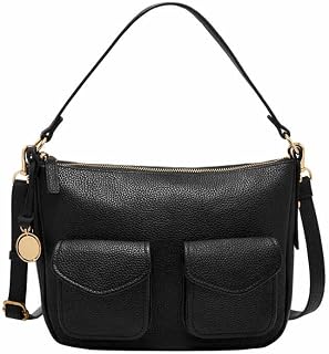 Fossil Pretty Black Leather Crossbody bag for women