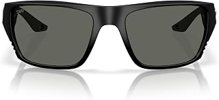 Costa Man Sunglasses Matte Black Frame, Blue Mirror Lenses, 59MM