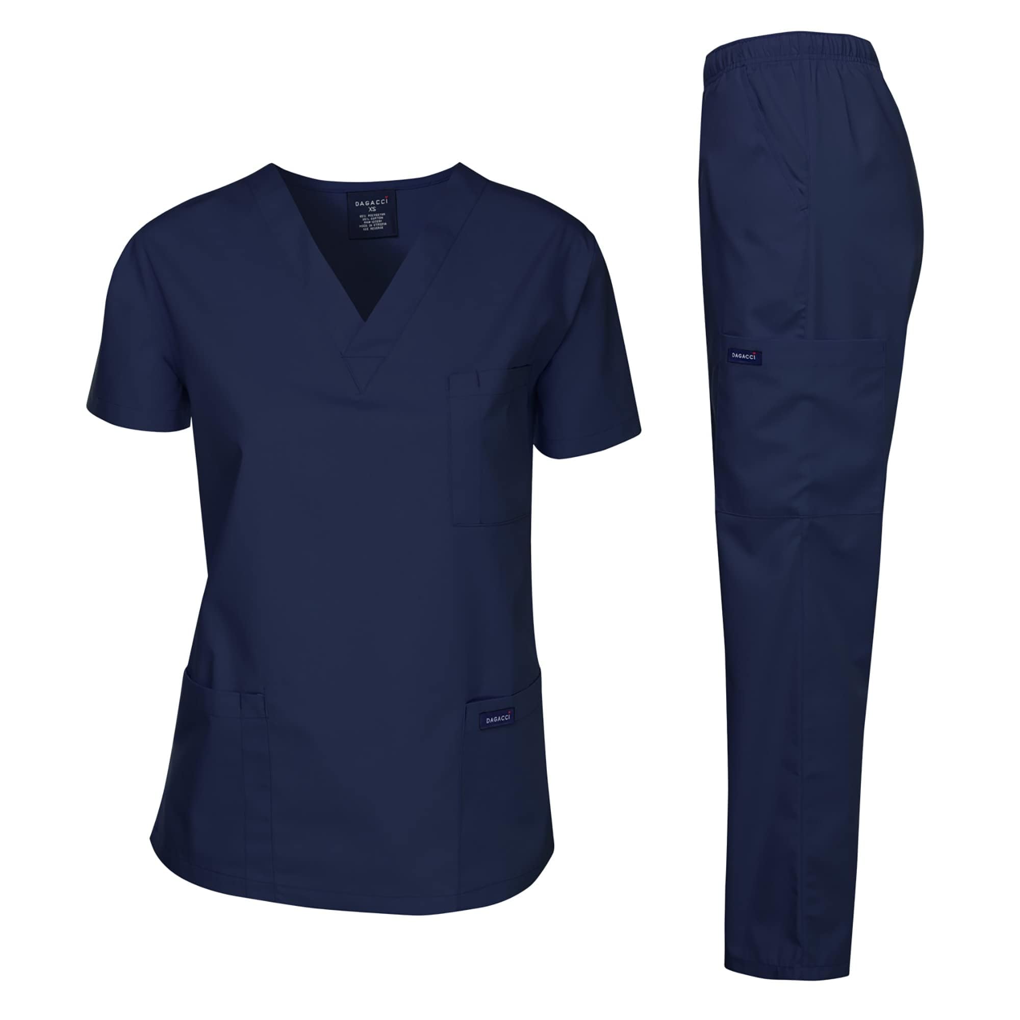 Dagacci Scrubs Medical Uniform Women and Man Scrubs Set Medical Scrubs Top and P