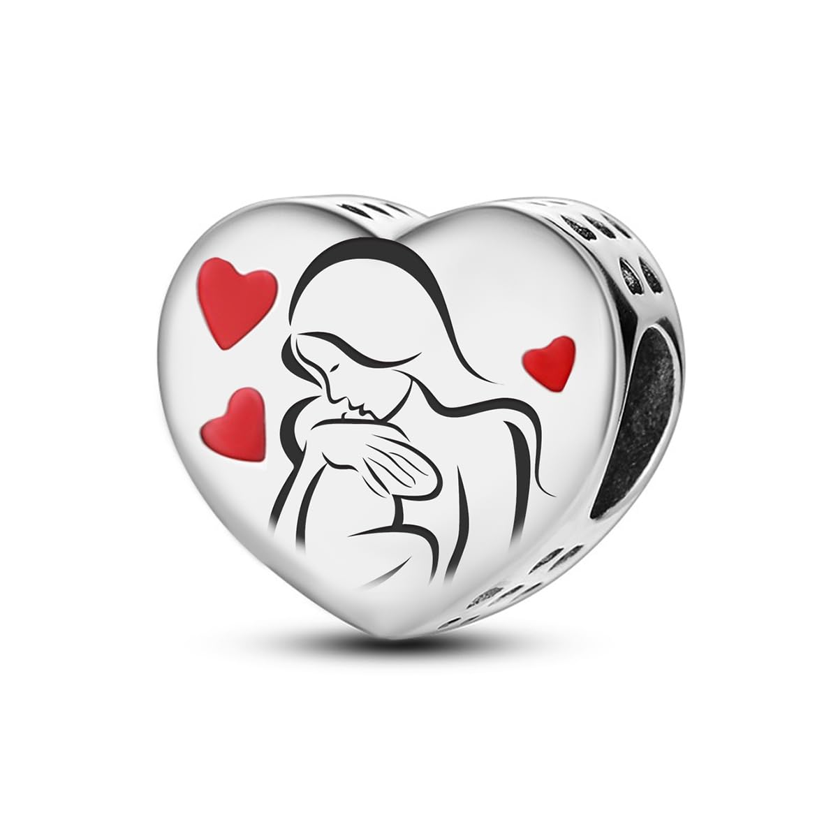 1 abalorio plateadas de la serie I Love My Family para hacer joyas