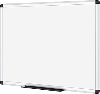 VIZ-PRO Magnetic White Board, Dry Erase Board 24 X 18 Inches, Whiteboard with Silver Aluminium Frame