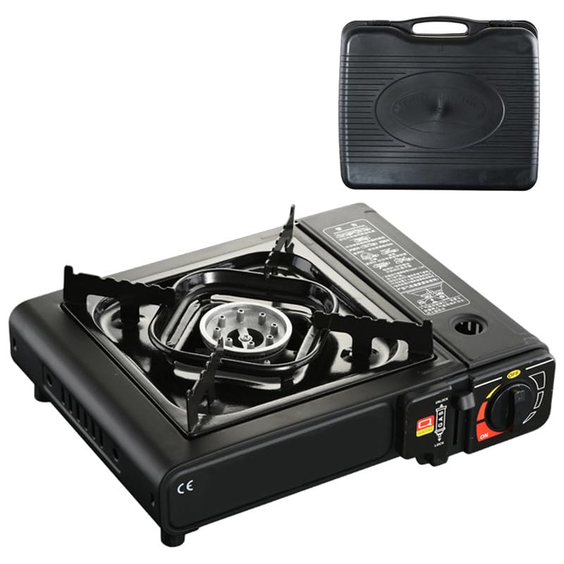 Black Portable Camping Stove with Carry Case,Camping Stove Automatic Ignition Sy