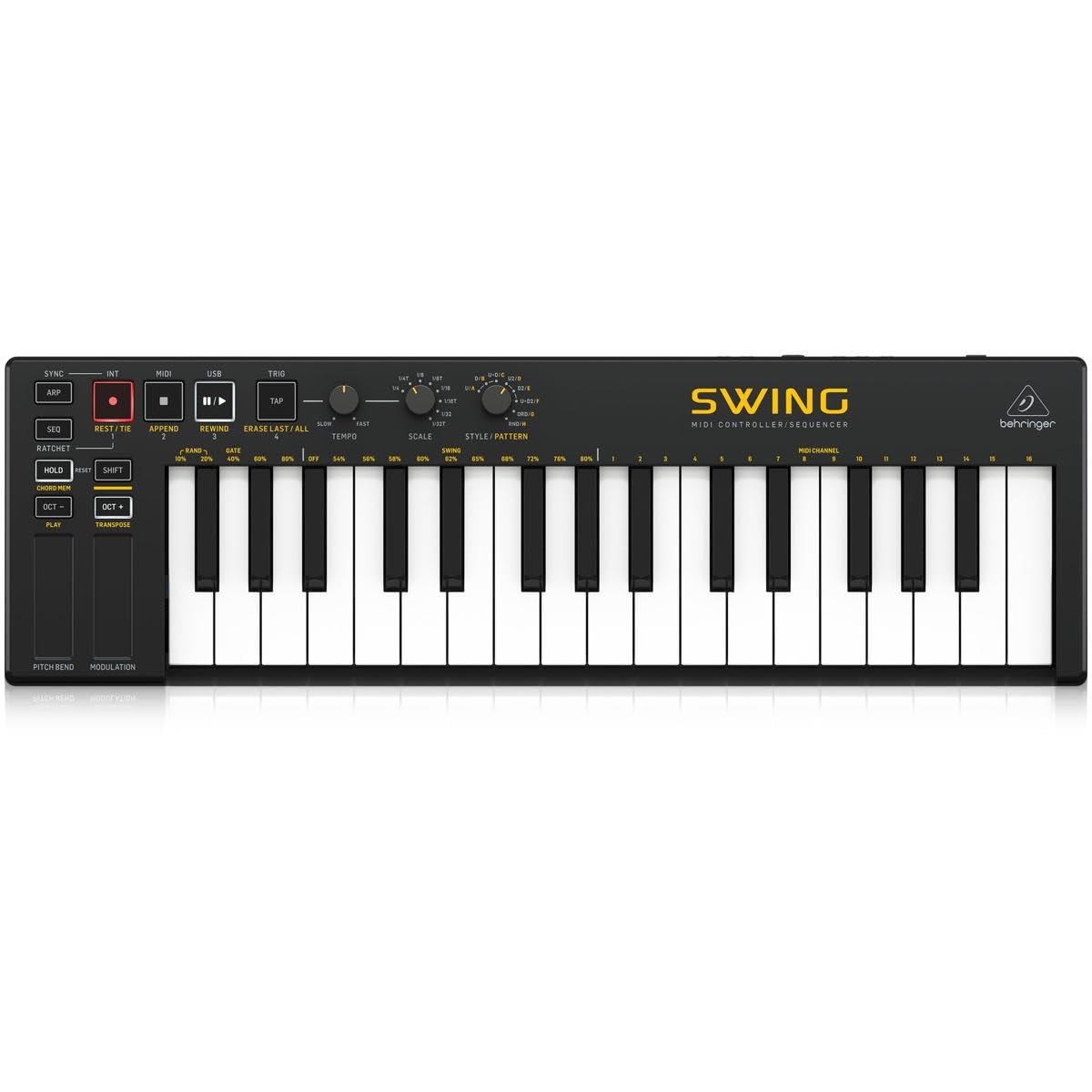 BEHRINGER SWING 32-Key USB MIDI Controller Keyboard with 64-Step Polyphonic Sequ