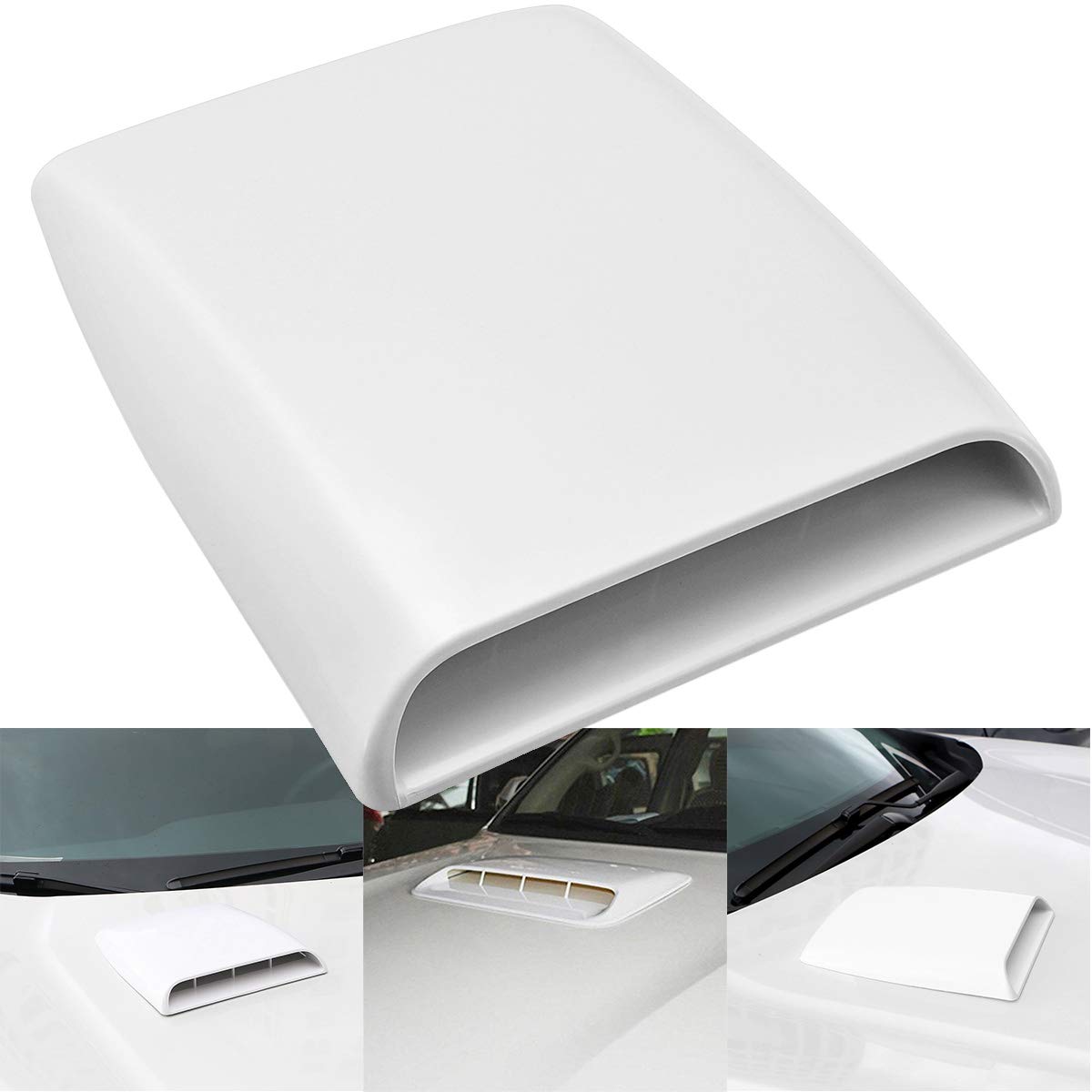 KaTur Universal Car Decorative Air Flow Intake Hood Scoop Vent Turbo Bonnet Cove