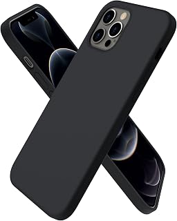 ORNARTO Cover for iPhone 12/12 Pro Silicone, Shockproof, Black
