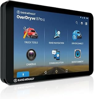 Rand McNally OverDryve 8 Pro II 8-Inch Truck GPS Tablet with Built-in Dash Cam, Advanced Truck Routing, Lane Guidance, Bluetooth, Wi-Fi, and Powered Magnetic Mount (Model: 8PROII) (Renewed)