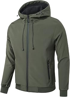 TONY BACKER Men's Winter Softshell Waterproof Windproof Jacket with Hood, Warm Jacket, Casual Jacket, Hiking 3351