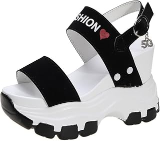 Ulalaza Women's Slippers Flat Open Toe Slides Platform Wedge Sandals Thong Sandals Non-Slip Summer Shoes Toe Post Beach Sandals Casual Sandal Comfy House Slippers Walking Flip Flops