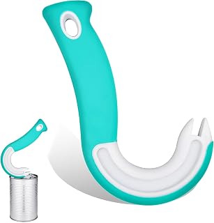 NIIIYTYB Pop Top Can Opener Tool for Seniors Easy Ring Pull Tab J Hook Opener Buddy for Soda Cat Food Cocktail Cans Simple Circle Handle Tabs Opener Tool Easy Open Tin Can Buddies(Blue)