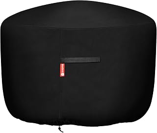 SheeChung Fire Pit Cover 36"Dia x 24"H,Waterproof Heavy Duty 600D Polyester | PVC Coating Material,Tear/Fading Resistant,Outdoor Firepit Cover Round,Fits 33"-36" Gas Fire Pit Table,Fireplace Cover