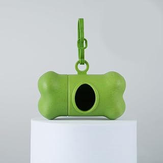 Lightweight Dog Poop Bag Holder with Carabiner Clip, Durable Polyethylene Dispenser, Bone Shaped Portable Pet Trash Bag Dispenser