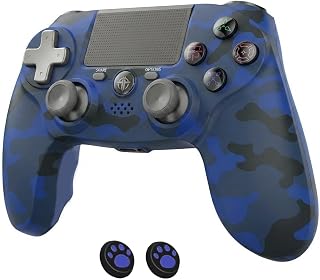 citnh Wireless Controller for P4, Compatible with P4/PC Camo Blue | 1000mAh battery, Ergonomic Grip, Type-C port, Hall Effect Joysticks