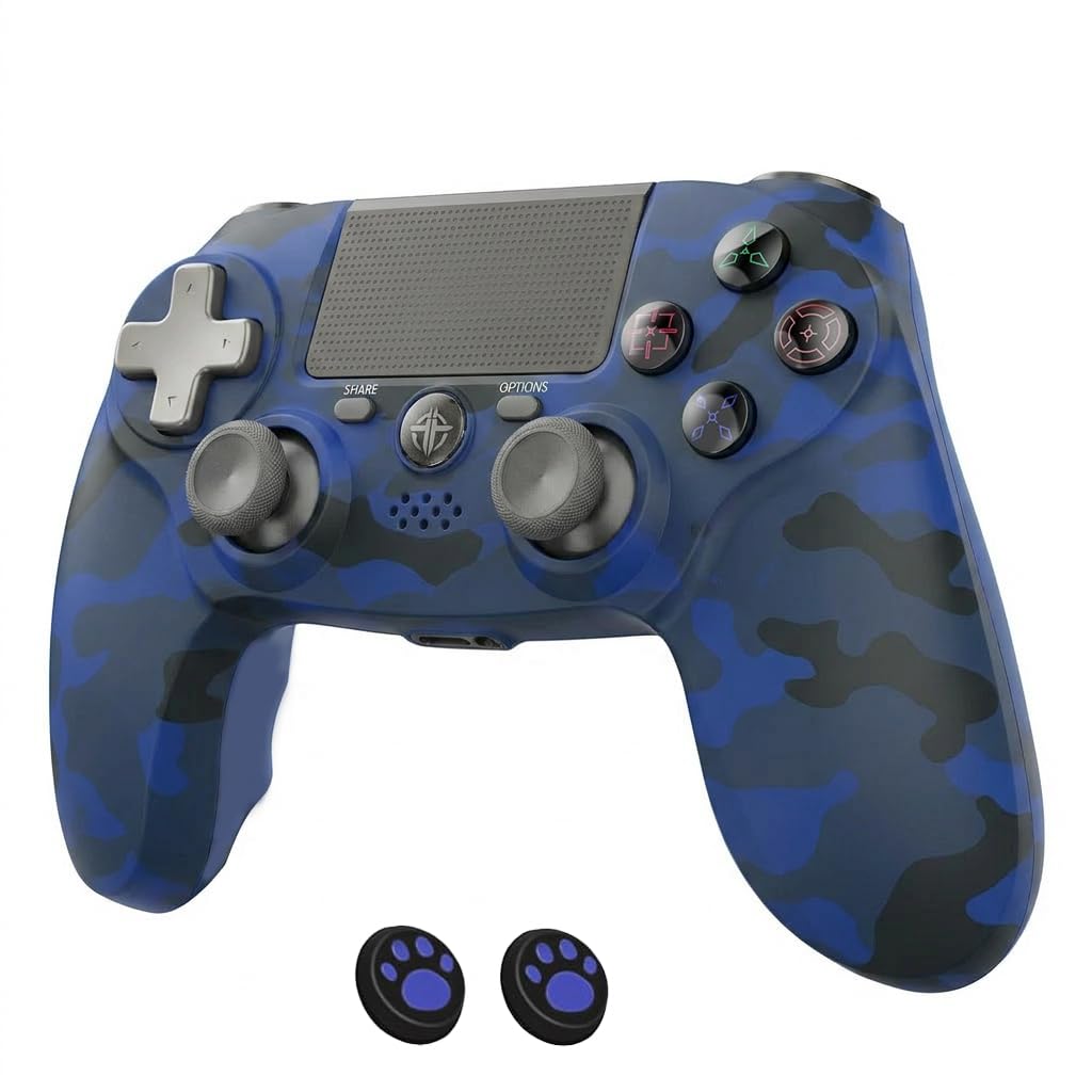 citnh Wireless Controller for P4, Compatible with P4/PC Camo Blue | 1000mAh batt