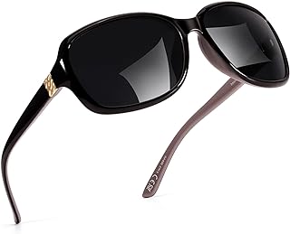 SIPHEW Polarized Sunglasses Womens, Classic Square Sun Glasses for women with UV Protection Wrap Shades
