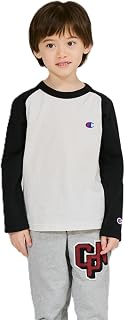 Champion(チャンピオン) 長袖Tシャツ キッズ長袖 丸首 綿100% ワンポイントロゴ刺? ラグランロングスリーブTシャツ CK-Y403ボーイズ