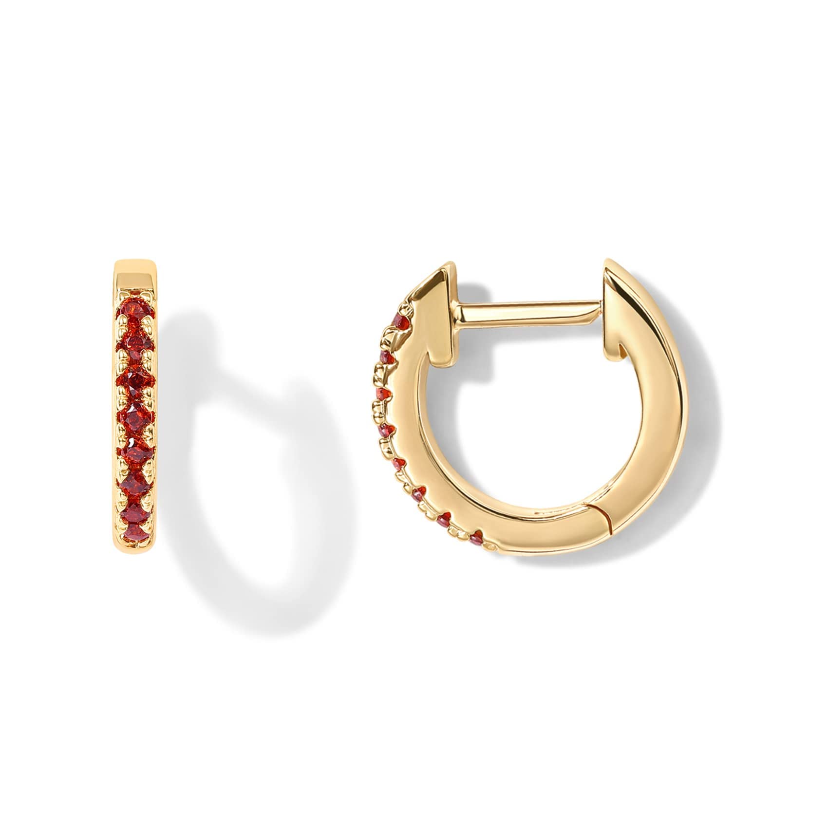 PAVOI 14K Gold Plated Sterling Silver Post Huggies | Cubic Zirconia Huggie Earri